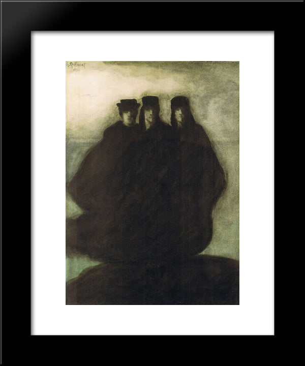 Les Trois Figures 20x24 Black Modern Wood Framed Art Print Poster by Spilliaert, Leon