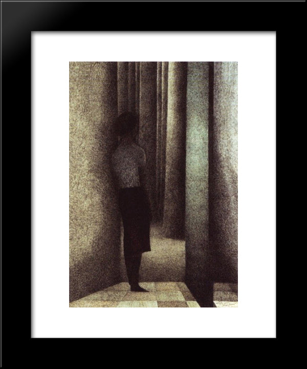 The Open Door 20x24 Black Modern Wood Framed Art Print Poster by Spilliaert, Leon