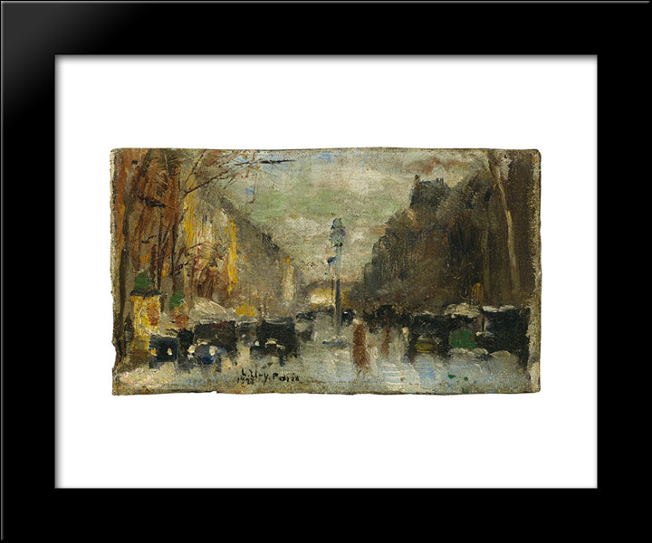 Boulevard In Paris 20x24 Black Modern Wood Framed Art Print Poster by Ury, Lesser