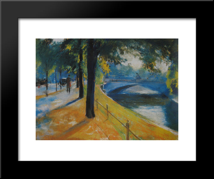 Brucke Uber Den Landwehrkanal 20x24 Black Modern Wood Framed Art Print Poster by Ury, Lesser