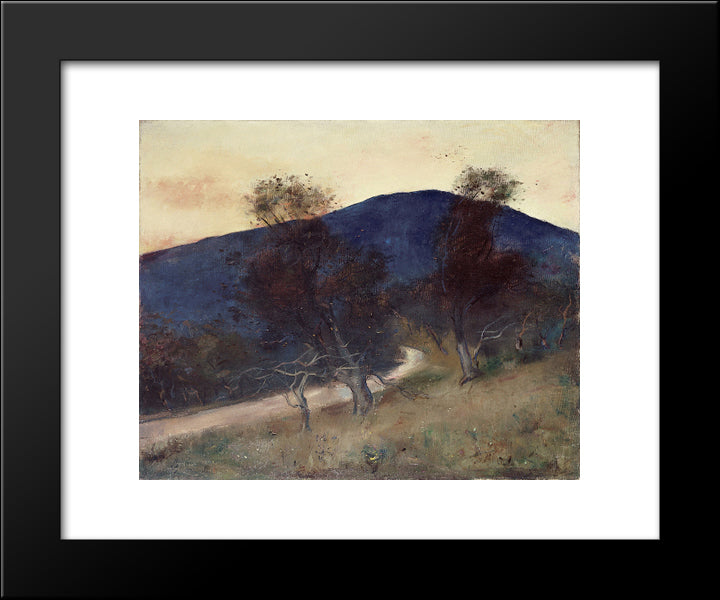 Der Blaue Berg 20x24 Black Modern Wood Framed Art Print Poster by Ury, Lesser