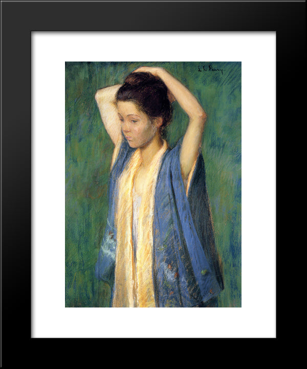 Child In Kimono 20x24 Black Modern Wood Framed Art Print Poster by Cabot Perry, Lilla