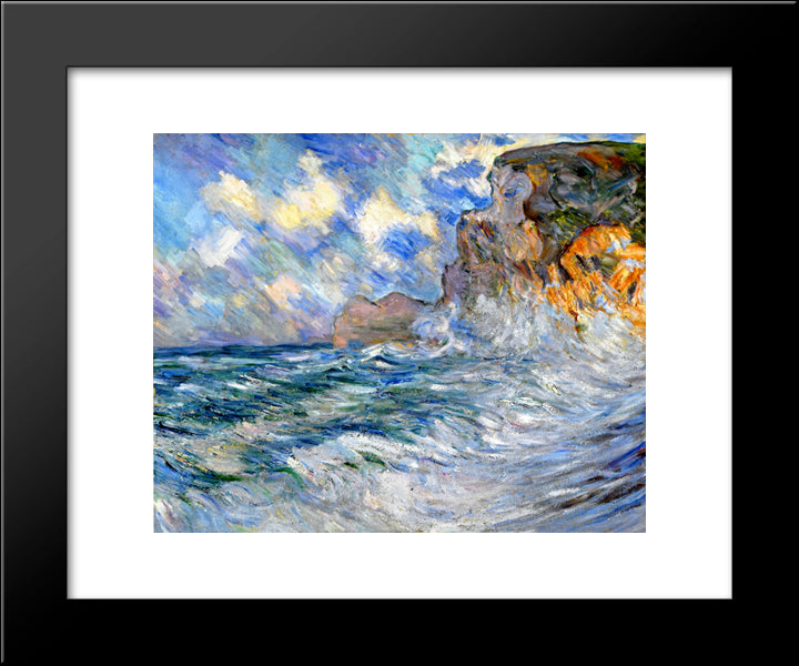 Cliffs At Etretat 20x24 Black Modern Wood Framed Art Print Poster by Cabot Perry, Lilla