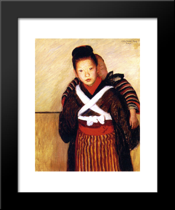 Young Caretaker (Also Known As Motherhood) 20x24 Black Modern Wood Framed Art Print Poster by Cabot Perry, Lilla