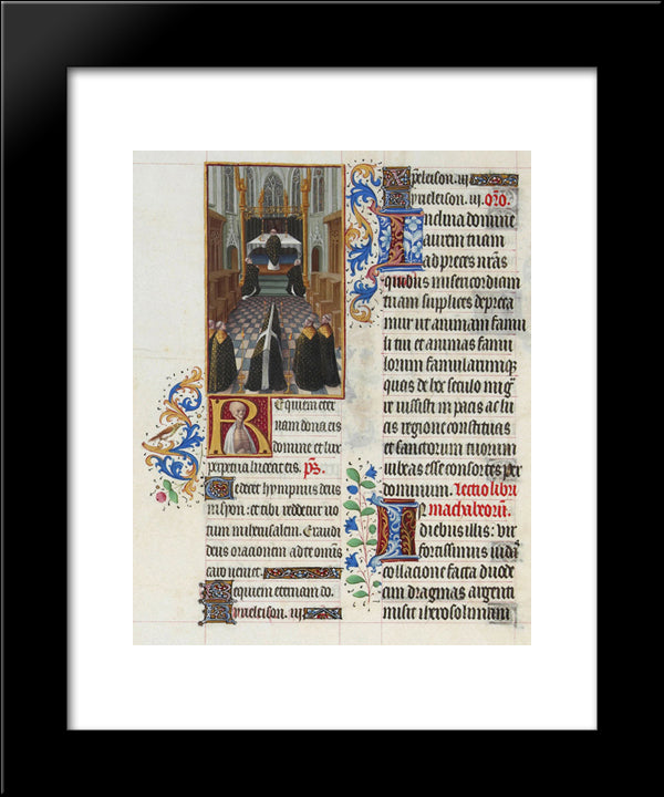 A Funeral Service 20x24 Black Modern Wood Framed Art Print Poster by Limbourg Brothers