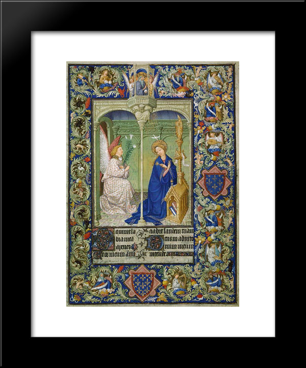Annunciation 20x24 Black Modern Wood Framed Art Print Poster by Limbourg Brothers