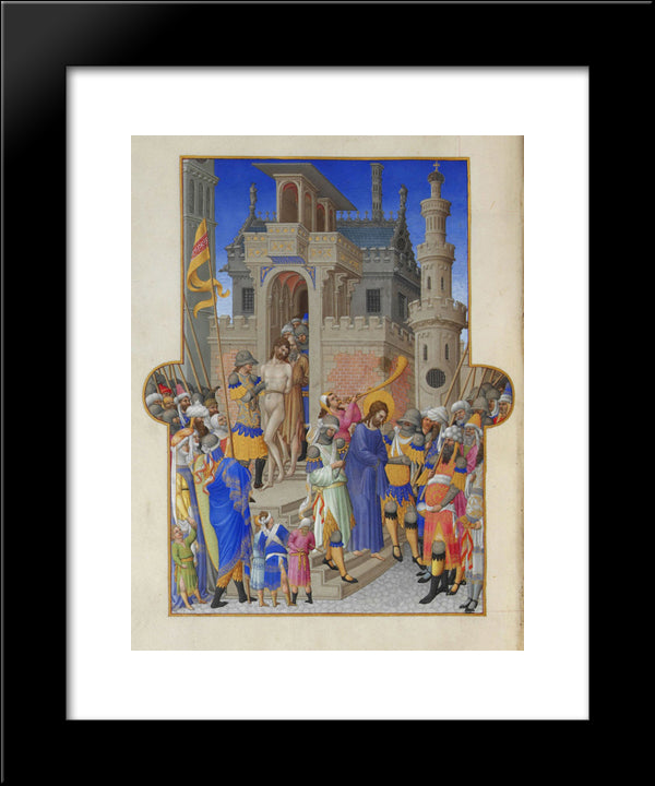 Christ Leaving The Praetorium 20x24 Black Modern Wood Framed Art Print Poster by Limbourg Brothers