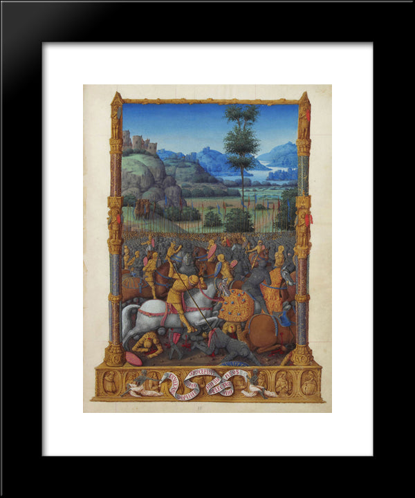 David'S Victory 20x24 Black Modern Wood Framed Art Print Poster by Limbourg Brothers