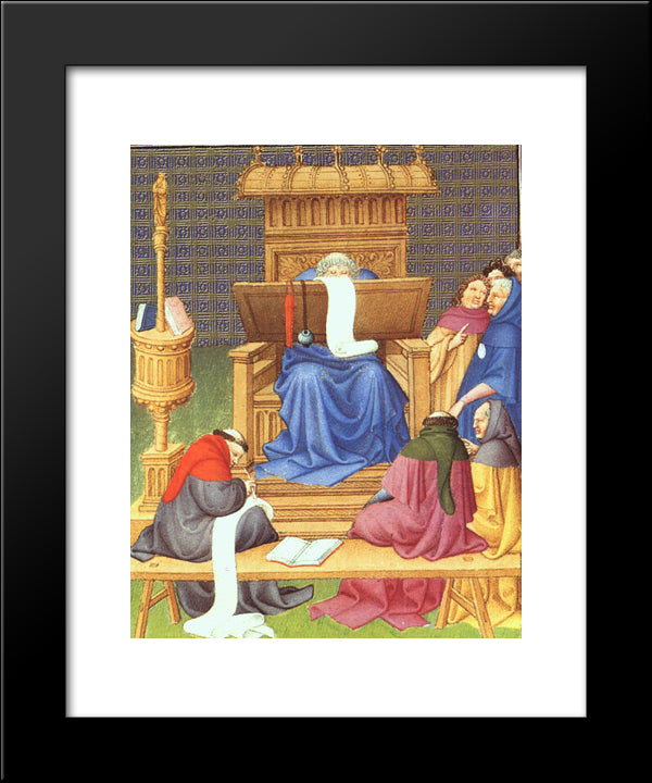 Diocres Expounding The Scriptures 20x24 Black Modern Wood Framed Art Print Poster by Limbourg Brothers