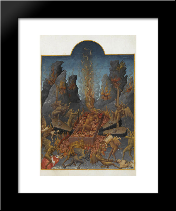 Hell 20x24 Black Modern Wood Framed Art Print Poster by Limbourg Brothers