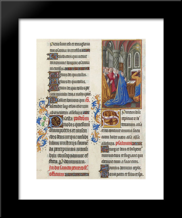 Pentecost 20x24 Black Modern Wood Framed Art Print Poster by Limbourg Brothers