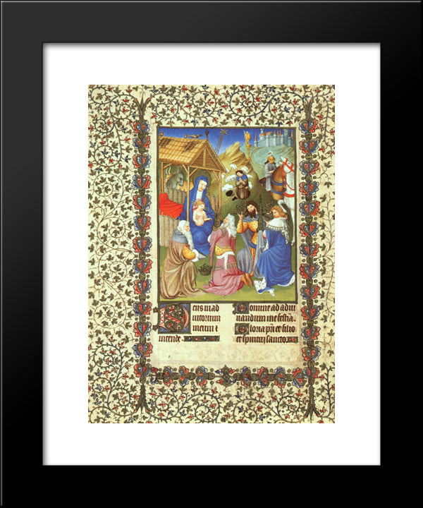 The Adoration Of The Magi 20x24 Black Modern Wood Framed Art Print Poster by Limbourg Brothers