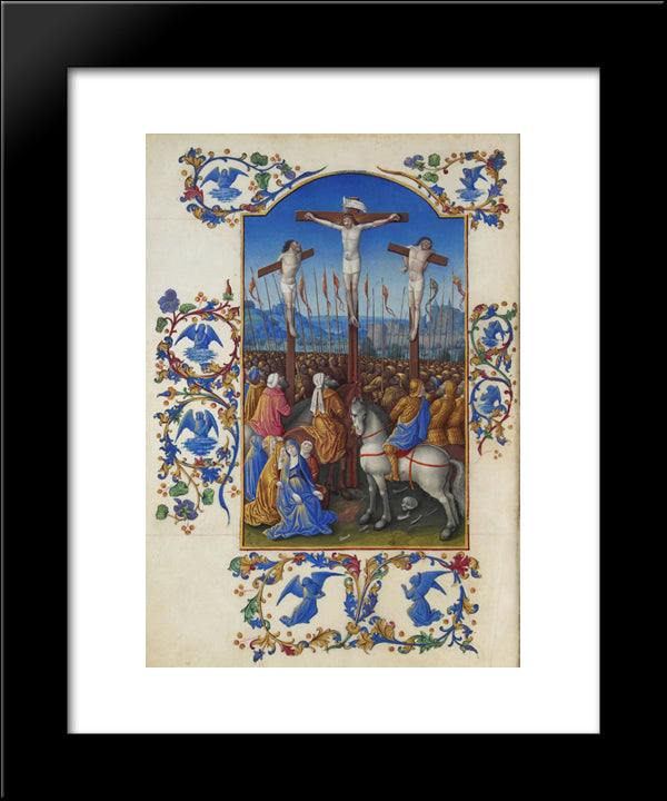 The Crucifixion 20x24 Black Modern Wood Framed Art Print Poster by Limbourg Brothers