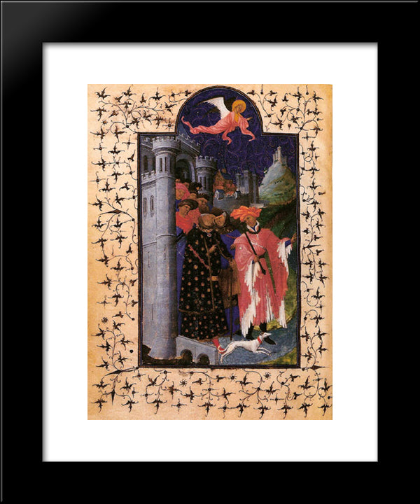 The Departure Of Jean De France (1340-1416) Duke Of Berry 20x24 Black Modern Wood Framed Art Print Poster by Limbourg Brothers