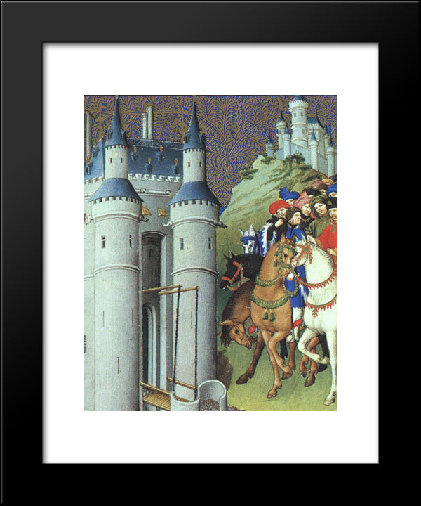 The Duke On A Journey 20x24 Black Modern Wood Framed Art Print Poster by Limbourg Brothers