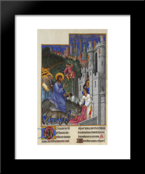 The Entry Into Jerusalem 20x24 Black Modern Wood Framed Art Print Poster by Limbourg Brothers