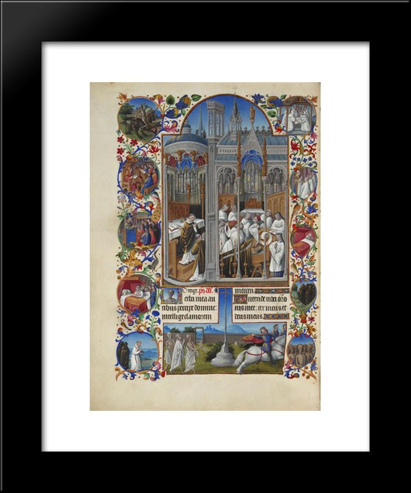 The Funeral Of Raymond Diocres 20x24 Black Modern Wood Framed Art Print Poster by Limbourg Brothers