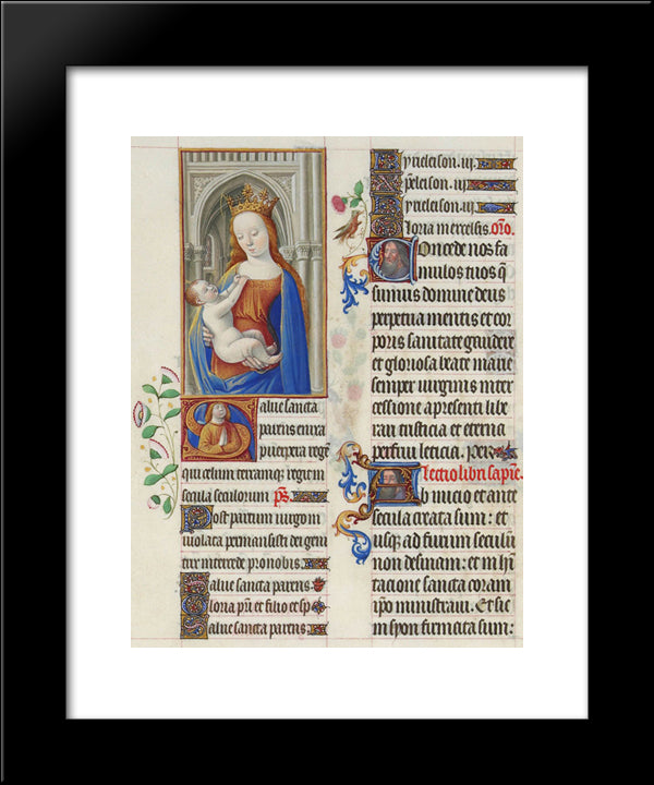 The Madonna And The Child 20x24 Black Modern Wood Framed Art Print Poster by Limbourg Brothers