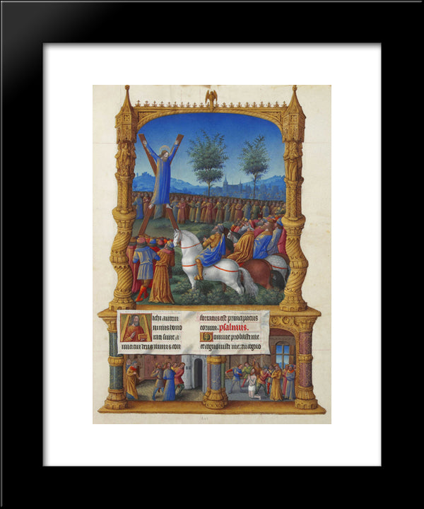 The Martyrdom Of Saint Andrew 20x24 Black Modern Wood Framed Art Print Poster by Limbourg Brothers