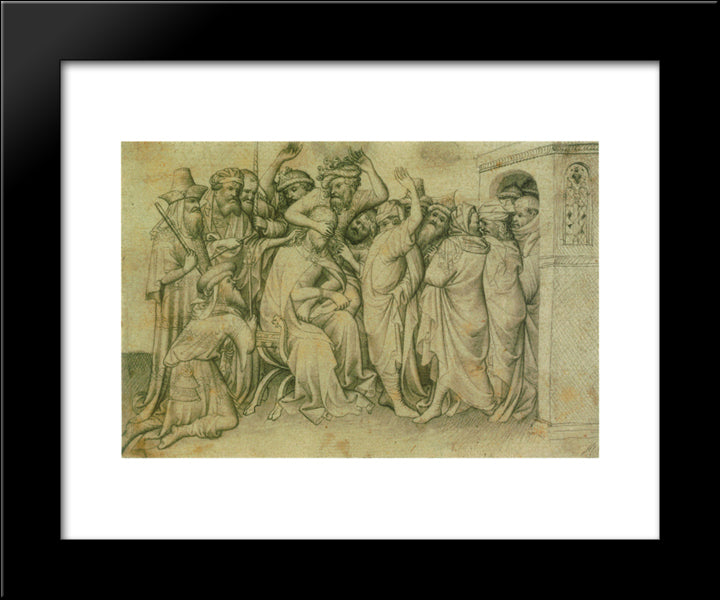 The Mocking Of Christ 20x24 Black Modern Wood Framed Art Print Poster by Limbourg Brothers