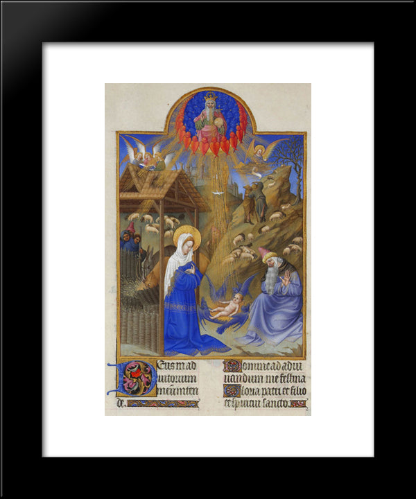 The Nativity 20x24 Black Modern Wood Framed Art Print Poster by Limbourg Brothers