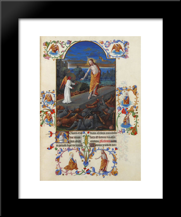 The Resurrection 20x24 Black Modern Wood Framed Art Print Poster by Limbourg Brothers