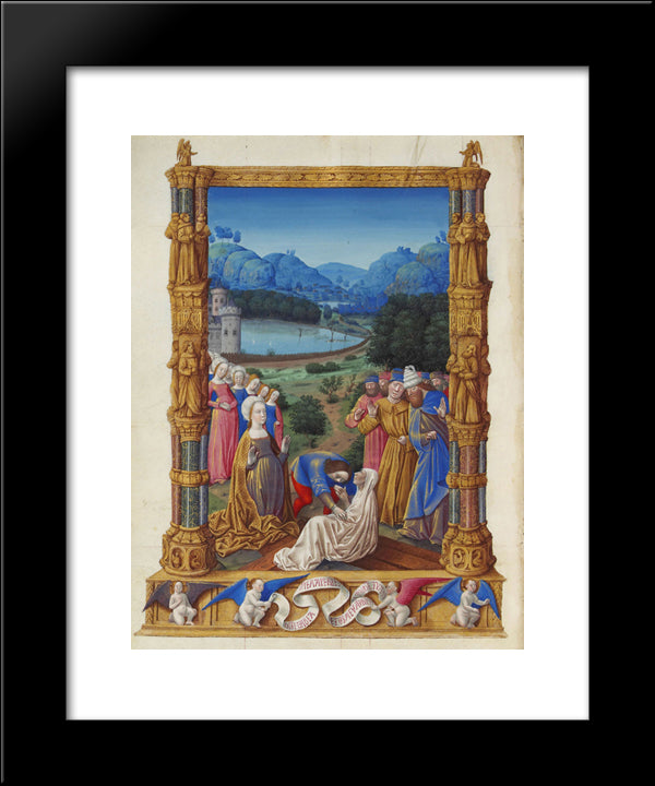 The Revealing Of The True Cross 20x24 Black Modern Wood Framed Art Print Poster by Limbourg Brothers