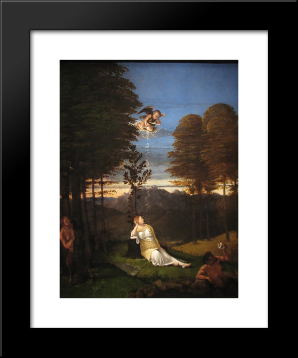 Allegory Of Chastity 20x24 Black Modern Wood Framed Art Print Poster by Lotto, Lorenzo