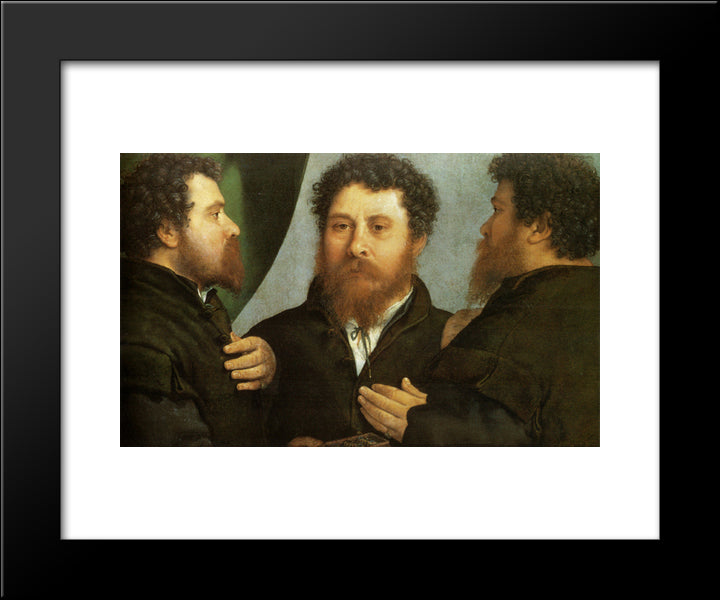 Goldsmith Seen From Three Sides 20x24 Black Modern Wood Framed Art Print Poster by Lotto, Lorenzo