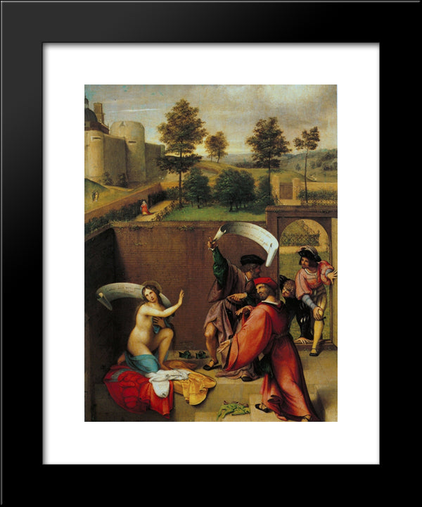 Susanna And The Elders 20x24 Black Modern Wood Framed Art Print Poster by Lotto, Lorenzo