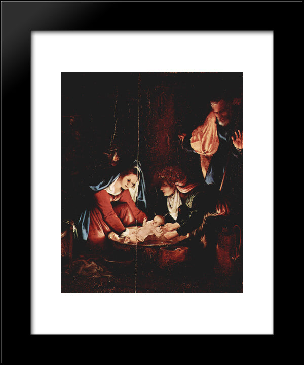 The Nativity 20x24 Black Modern Wood Framed Art Print Poster by Lotto, Lorenzo