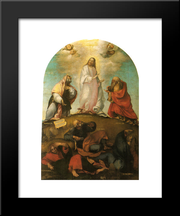 The Transfiguration Of Christ 20x24 Black Modern Wood Framed Art Print Poster by Lotto, Lorenzo