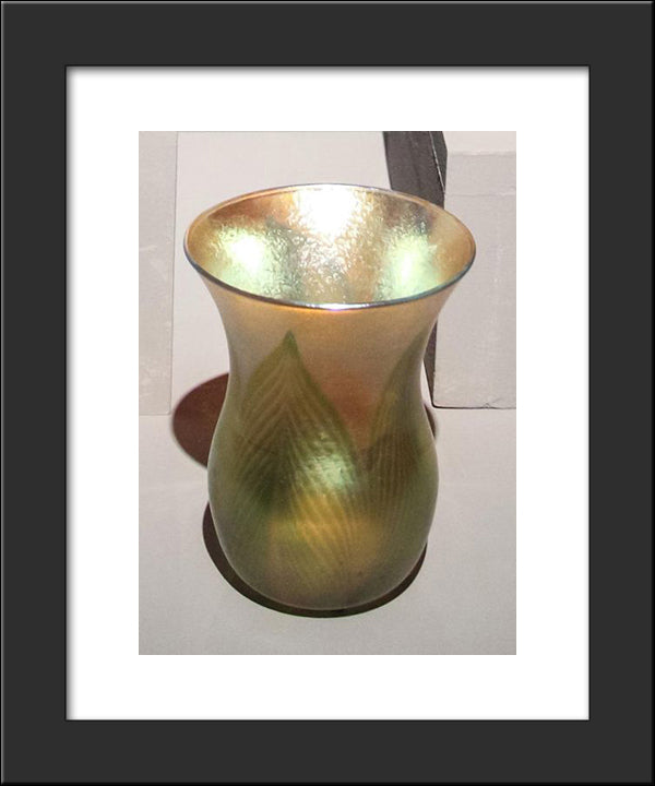 Chalice With Stylized Painted Leaves 20x24 Black Modern Wood Framed Art Print Poster by Tiffany, Louis Comfort