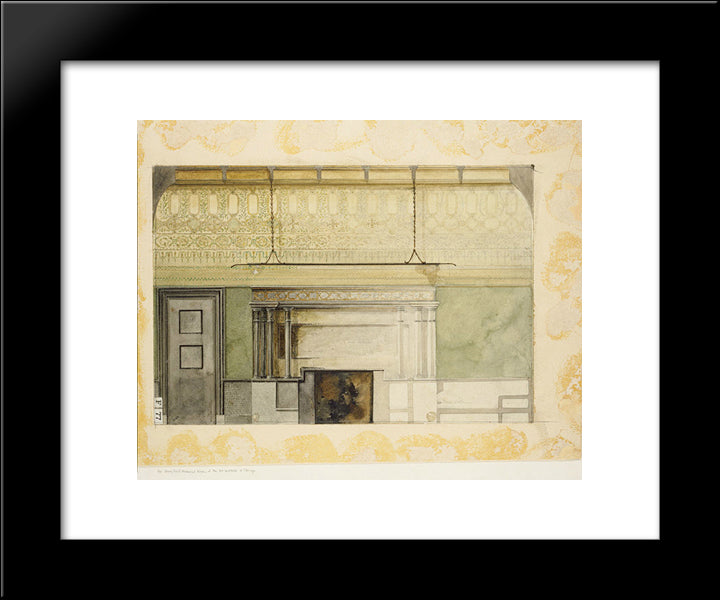 Design For Henry Field Memorial Gallery At The Art Institute Of Chicago 20x24 Black Modern Wood Framed Art Print Poster by Tiffany, Louis Comfort