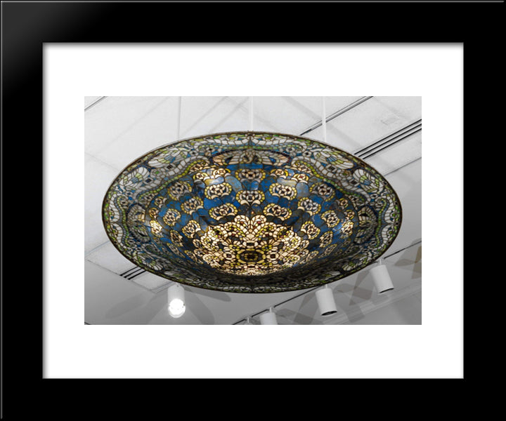 Dome Hanging Shade 20x24 Black Modern Wood Framed Art Print Poster by Tiffany, Louis Comfort