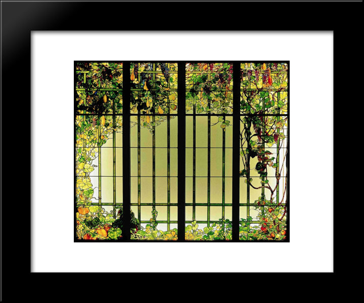 Door Panels 20x24 Black Modern Wood Framed Art Print Poster by Tiffany, Louis Comfort