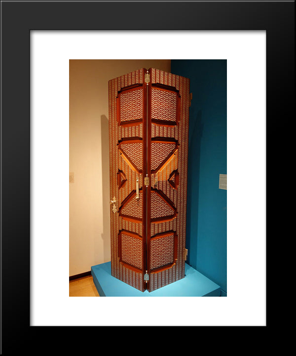 Drawing Room Bifold Door, Mark Twain House 20x24 Black Modern Wood Framed Art Print Poster by Tiffany, Louis Comfort