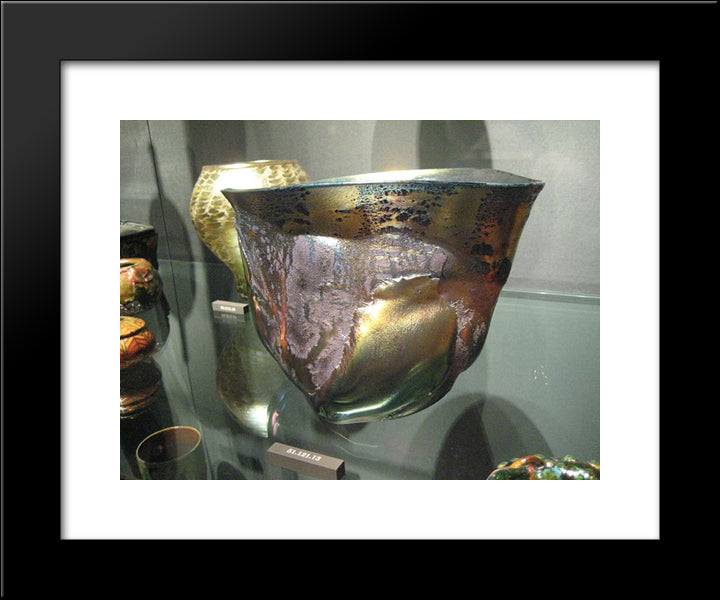 Favrile Bowl 20x24 Black Modern Wood Framed Art Print Poster by Tiffany, Louis Comfort