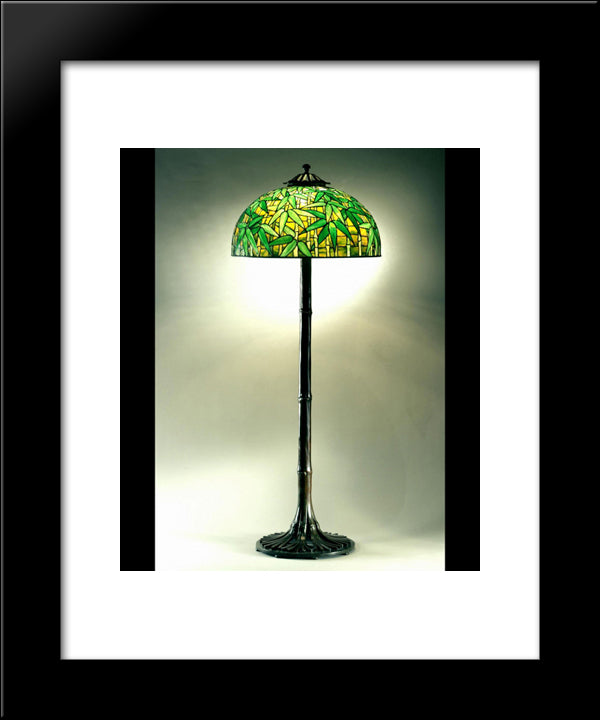 Floor Standard. Bamboo Design, Dome Shape 20x24 Black Modern Wood Framed Art Print Poster by Tiffany, Louis Comfort