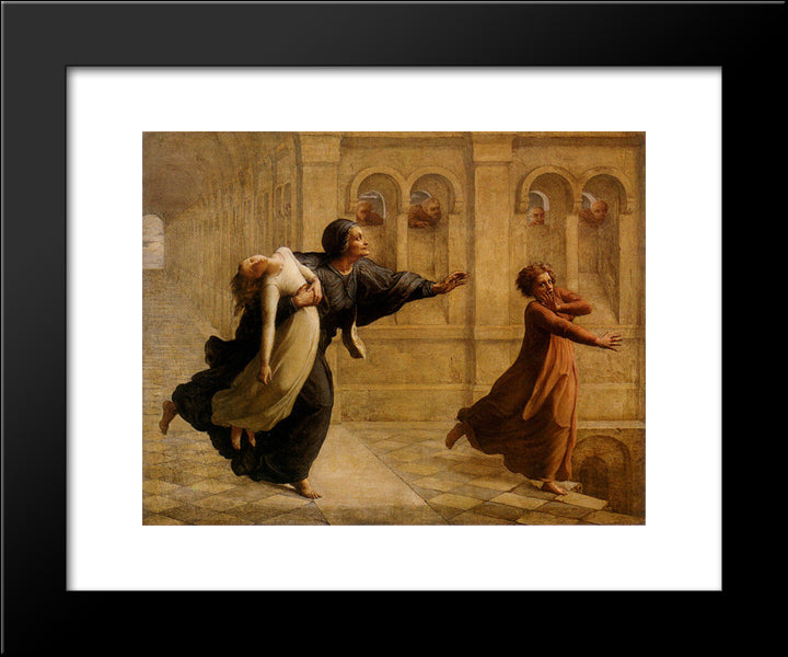 Poeme De L'Ame 8 Cauchemar 20x24 Black Modern Wood Framed Art Print Poster by Janmot, Anne Francois Louis