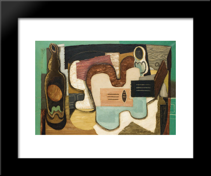 La Cithare 20x24 Black Modern Wood Framed Art Print Poster by Marcoussis, Louis