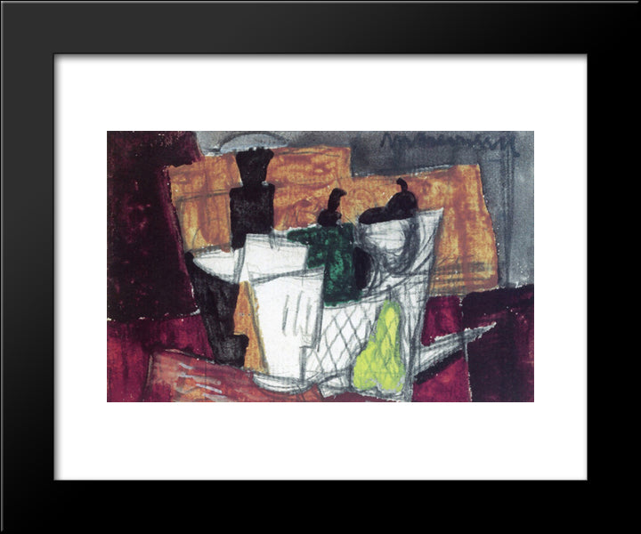 Still Life 20x24 Black Modern Wood Framed Art Print Poster by Marcoussis, Louis