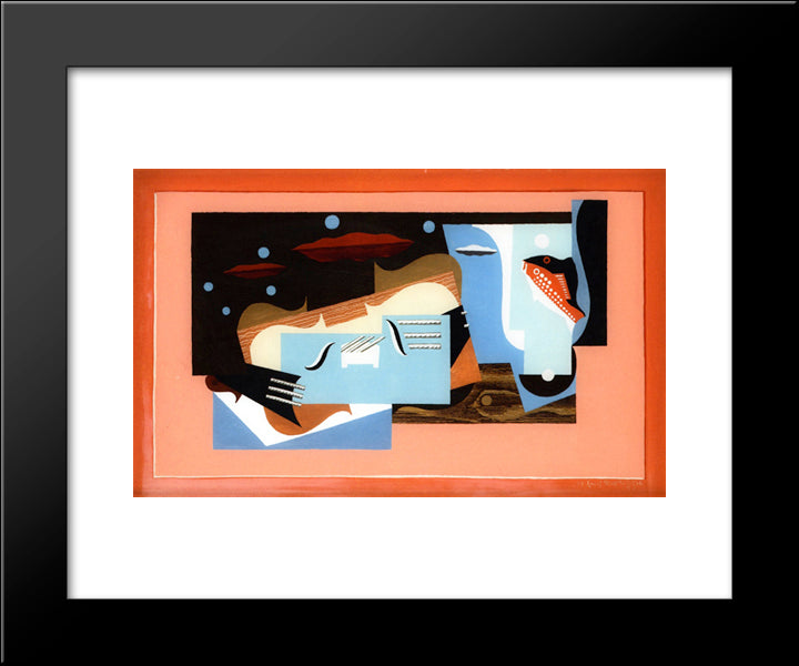 Still Life With Big Bear 20x24 Black Modern Wood Framed Art Print Poster by Marcoussis, Louis