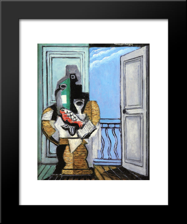 Still Life With Window 20x24 Black Modern Wood Framed Art Print Poster by Marcoussis, Louis