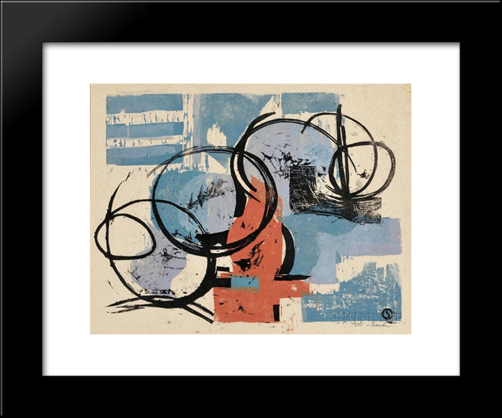 Circle Image 20x24 Black Modern Wood Framed Art Print Poster by Schanker, Louis