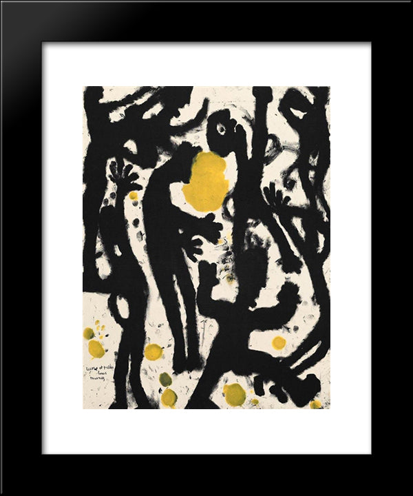 Lunes Et Petites Lunes Tournez 20x24 Black Modern Wood Framed Art Print Poster by Soutter, Louis