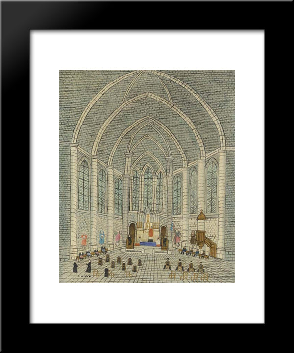 Interieur D'Eglise 20x24 Black Modern Wood Framed Art Print Poster by Vivin, Louis
