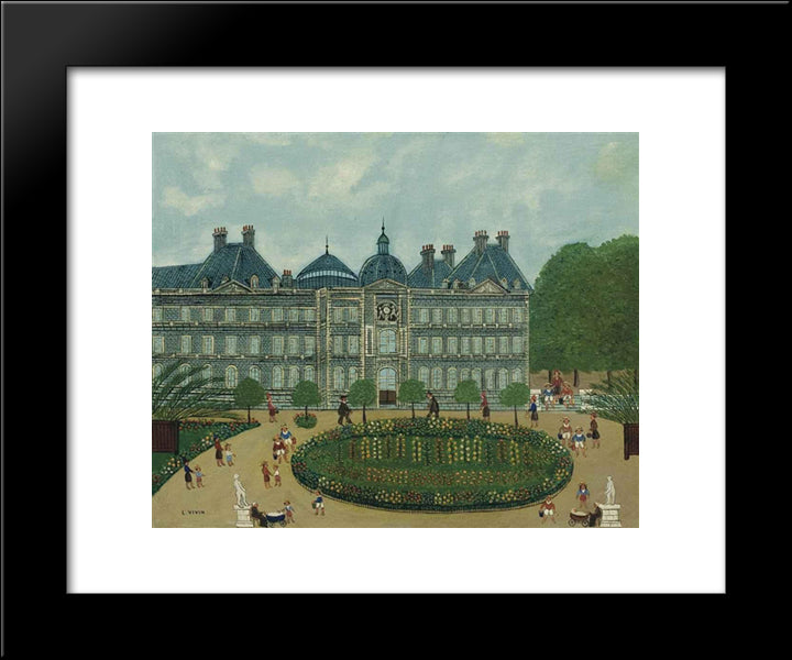 Le Jardin Du Luxembourg 20x24 Black Modern Wood Framed Art Print Poster by Vivin, Louis