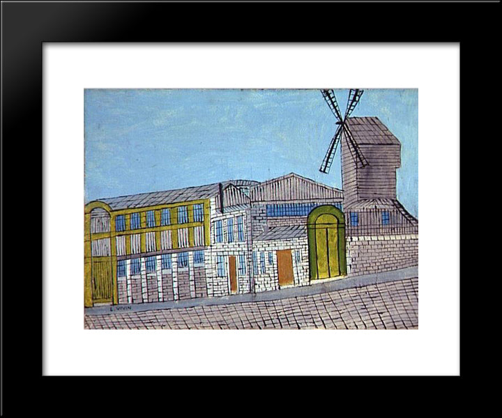 Le Moulin De La Galette 20x24 Black Modern Wood Framed Art Print Poster by Vivin, Louis