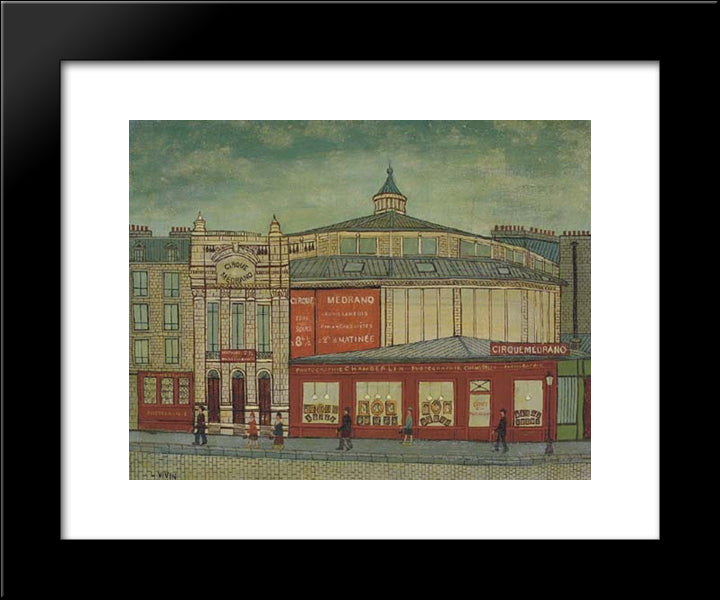 Paris, Montmartre Cirque Medrano 20x24 Black Modern Wood Framed Art Print Poster by Vivin, Louis